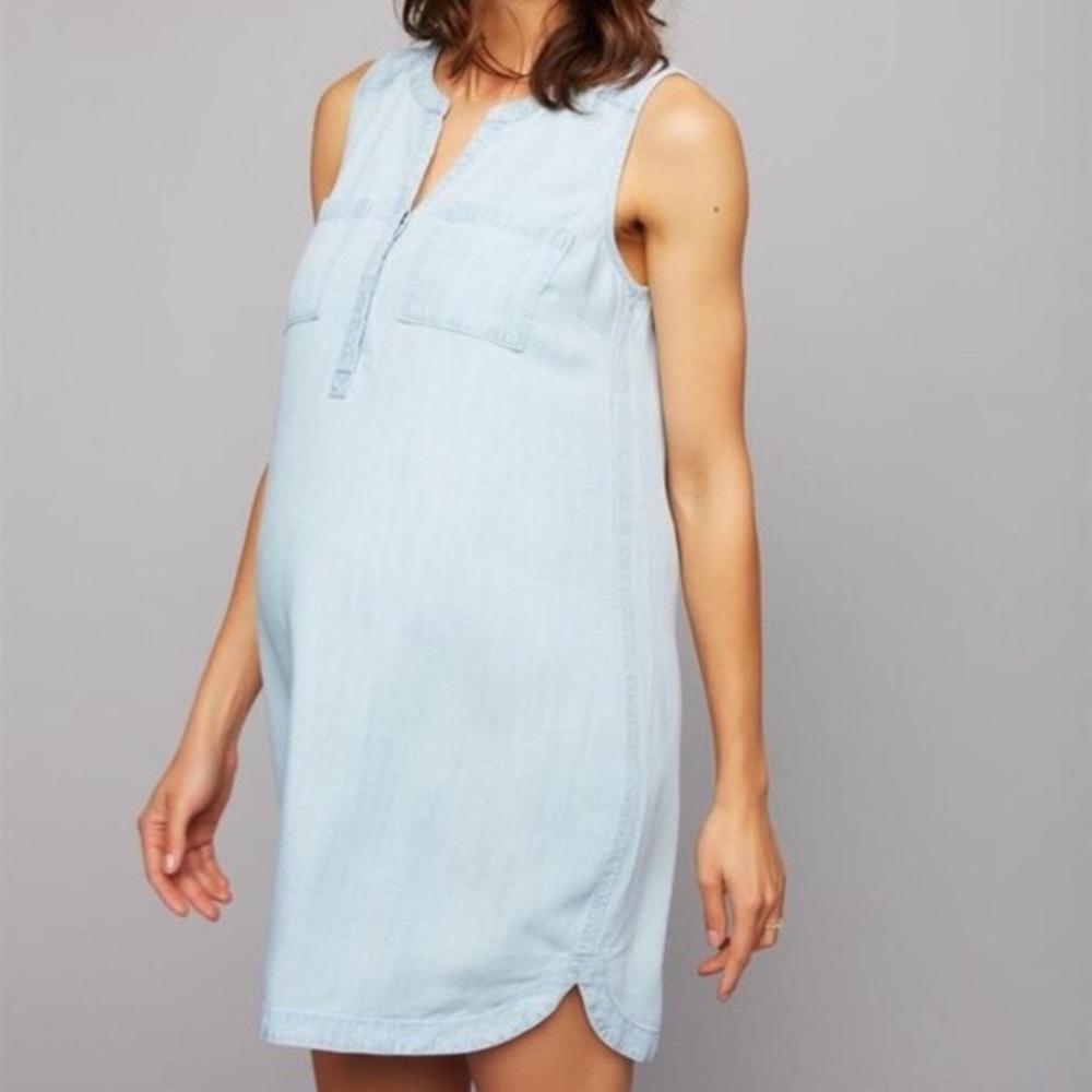 A Pea in the Pod Maternity Sleeveless Denim Mini Dress Size XS